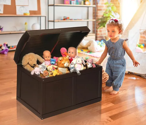Miniatura 5 de Caja barril de juguetes Badger Basket, paquete de de 1, Espresso
