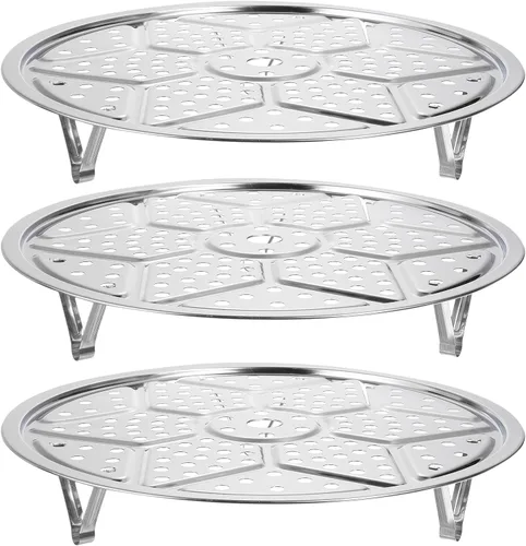 Miniatura 17 de uxcell Rejilla de vaporización de acero inoxidable con soporte, bandeja de vaporización de 26 cm para utensilios de cocina al vapor, olla a presión