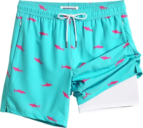 Miniatura 39 de maamgic Traje de Baño para Hombre 2 en 1, Pantalones Cortos de Natación de 17.8 cm para Hombre, Trajes de Baño, Pantalones Cortos de Tabla
