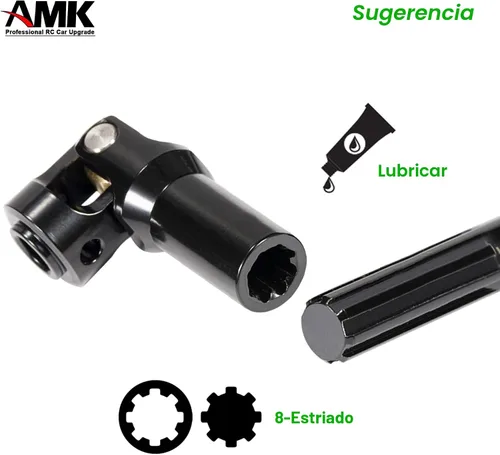 Miniatura 7 de AMK Eje de transmisión SCX10 con rayas separables de 2.677-9.016 in de acero inoxidable TRX4 para 1/10 RC Crawler Sportys Scalers GSPEED Axial Capra