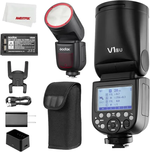 Godox V1 V1S V1 S V1-S Flash para cámara Sony, 76Ws 2.4G TTL Flash Speedlight de cabeza redonda, tiempo de reciclaje de 1.5 seg, 1/8000 HSS, 480