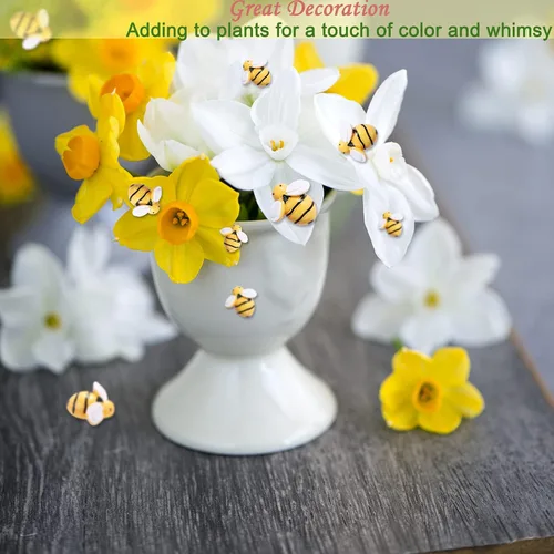 Miniatura 7 de MIKIMIQI 40 piezas diminutas de resina para decoración de abejorros, decoración de abejorros con caja de almacenamiento para manualidades, corona