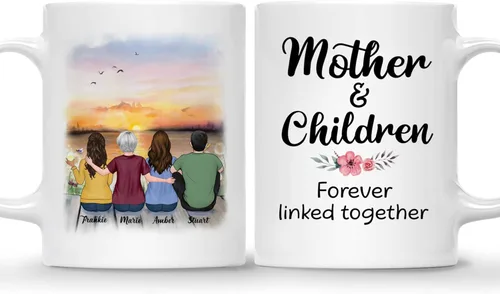 Miniatura 16 de Gossby Tazas personalizadas para mamá, regalos personalizados para mamá de hijas, hijos con avatares, nombres, cumpleaños, día de la madre, regalos