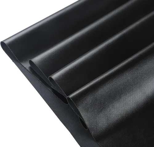 Miniatura 2 de Picheng Hojas de cuero sintético de vinilo: tela de piel sintética lisa negra impermeable de 54 x 36 pulgadas, tapicería de vinilo suave sintético