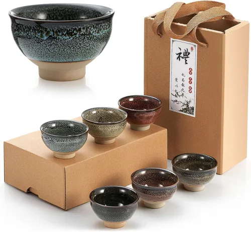 Miniatura 8 de Skyley - Juego de 6 vasos de chupito de soju coreanos, tazas de porcelana coreanas, tazas de cerámica coreana, accesorios para té, vajilla, cerámica