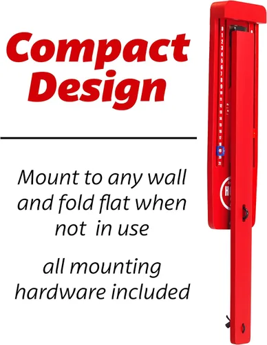 Miniatura 3 de GoSports Hook 21 Juego de columpio de anillo montado en la pared con brazo plegable - Juega en interiores o exteriores Rojo