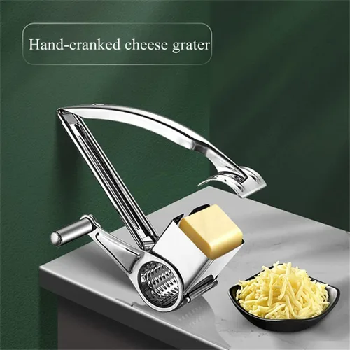 Miniatura 2 de Rallador de queso giratorio manual, rallador de queso giratorio de acero inoxidable 304, triturador de queso de manivela para parmesano, cheddar