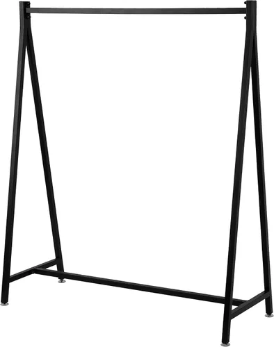 Miniatura 7 de MyGift Percheros de ropa modernos de metal resistente de 47 pulgadas con marco en A para colgar ropa, percheros independientes de grado comercial
