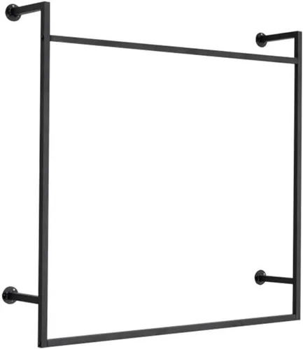 zktoermn Perchero de ropa montado en la pared, estante industrial de metal para ropa, estante de doble barra para colgar ropa, estante de tubería de