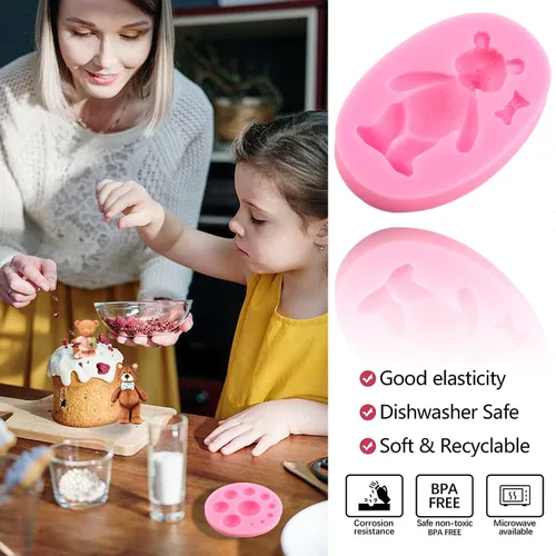 Miniatura 5 de Zixiang Molde de fondant de perlas 3D, molde de silicona para fondant, bolas de perlas semiesferas, moldes de chocolate para oso de peluche