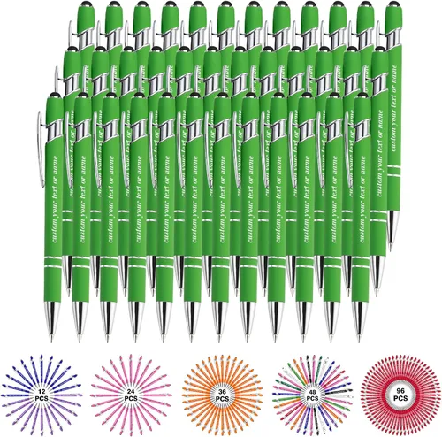 Miniatura 62 de Bolígrafos personalizados con nombre a granel, juego de bolígrafos personalizados, lápiz capacitivo grabado, logotipo, texto, regalo para negocios