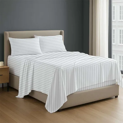 Miniatura 21 de NON Sticky cotton - Juego de sábanas de 4 piezas de algodón egipcio de alta calidad, de bolsillo profundo, ropa de cama suave y transpirable