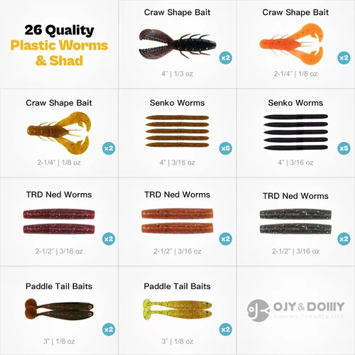 Miniatura 5 de OJYDOIIIY Kit de señuelos de pesca de lubina para agua dulce con cebos de natación animados, topwater plopper, chatterbait, crankbait, juego