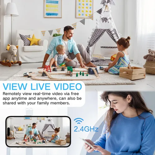 Miniatura 2 de Cámara de reloj WiFi inalámbrica 1080P HD cámaras ocultas niñera con visión nocturna, cámaras de vigilancia con detección de movimiento