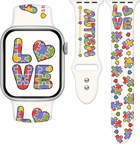 Miniatura 35 de Correa de reloj Holidays compatible con Apple Watch Series 11 10 9 8 7 6 5 4 3 Ultra SE para mujeres y hombres, correa de calabaza de silicona suave