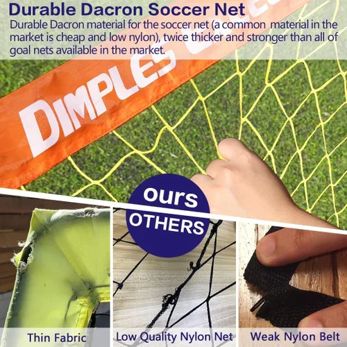Miniatura 2 de Dimples Excel Redes de Portería de Fútbol para Niños para Patio Trasero 7x5, 5x3.6, 4x3, 3x2.2 pies