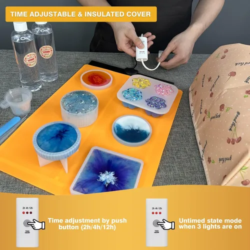 Miniatura 4 de Kit de alfombrilla de calentamiento para moldes de resina 26 piezas: máquina de curado de resina epoxi para moldes de resina, reduce el tiempo
