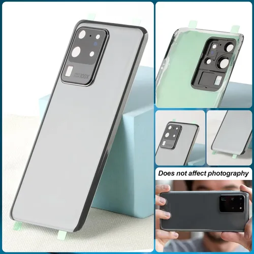 Miniatura 7 de Para Samsung Galaxy S20 Ultra 5G Reemplazo de vidrio trasero G988 Cubierta de batería Cubierta de la batería de la puerta de la vivienda Accesorios