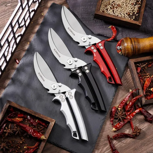 Miniatura 6 de Tijeras resistentes para aves de corral, para cortar carne, aptas para lavavajillas y alimentos, tijeras de cocina de acero inoxidable para pollo