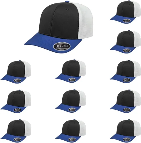 Miniatura 36 de Cap America i8502 Flexfit 110 Premium - Gorra de camionero de perfil medio con 6 paneles de malla trasera con protección UV y cierre ajustable Azul