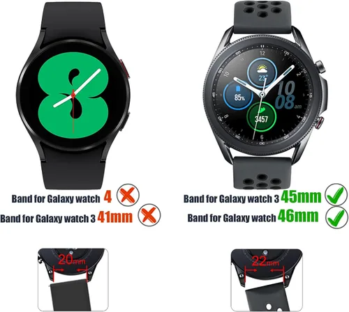 Miniatura 2 de Easuny Compatible con Samsung Galaxy Watch 3 1.772 in Band/Galaxy Watch 1.811 in/Gear S3 Frontier/Classic Watch Bands, 0.866 pulgadas, correa