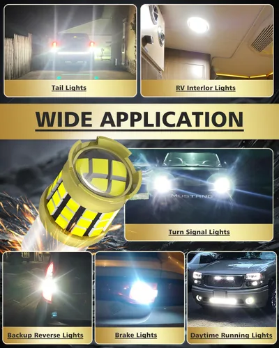 Miniatura 95 de 1156 Bombillas LED Ámbar Amarilla Luz de Señal de Giro 400% de Brillo 1141 1003 7506 Bombillas LED P21W Usadas para Luces Intermitentes Luz Trasera