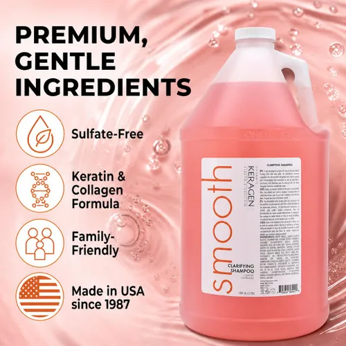 Miniatura 6 de KERAGEN Champú clarificante, limpiador de queratina y colágeno sin sulfato para preparación de cutículas, eliminación de minerales y residuos