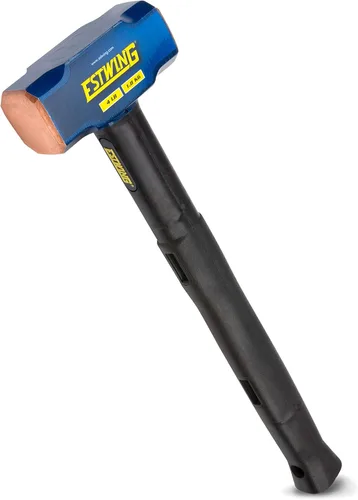 Estwing Martillo de trineo de cobre de 4 libras para uso en metalurgia/automoción/minería, cabeza bloqueada de acero, mango indestructible de 16