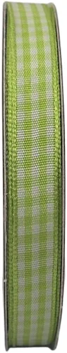 Miniatura 3 de Rollo de cinta a cuadros a cuadros verde manzana, 25 yardas cada rollo, 100% poliéster (3/8 pulgadas, verde manzana)