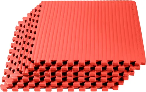 Miniatura 9 de We Sell Mats Tapete de ejercicio de espuma EVA de 1 pulgada de grosor, patrón de tatami, azulejos entrelazados para gimnasio en casa, artes
