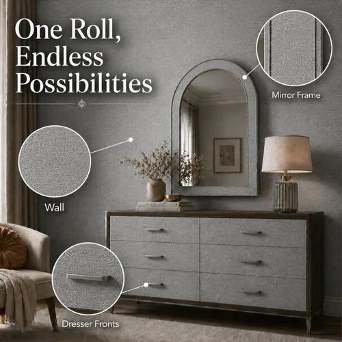 Miniatura 7 de Lámina interior perlada de oro/plata de lima, pegamento de contacto, papel de pared extraíble autoadhesivo Plateado