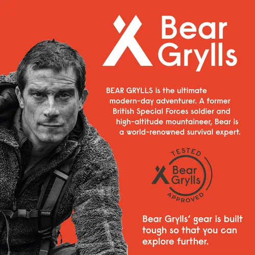 Miniatura 5 de Bear Grylls Mochila de hidratación de senderismo de 45 L, mochila de día con bolsa de agua de 2 litros, ligera y perfecta para acampar, correr