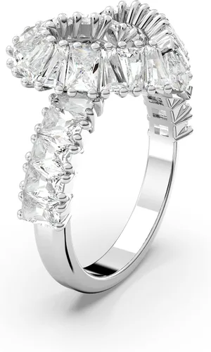 Miniatura 2 de SWAROVSKI Matrix cocktail ring, Mixed cuts, Heart, White, Rhodium Finish