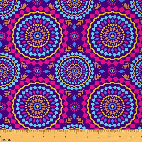 Miniatura 9 de Tela con patrón Paisley de The Yard, tela de tapicería floral étnica boho para sillas y sofás, costura, tela impermeable de arte mandala abstracto