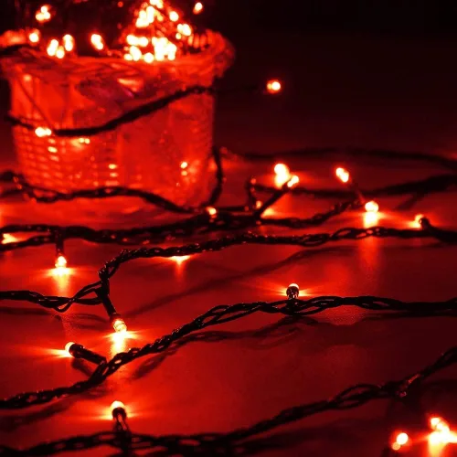 Miniatura 3 de Guirnalda de luces de Navidad, paquete de 2 unidades, se pueden conectar entre si, 164 pies, 400 focos LED rojos, impermeables, para interiores