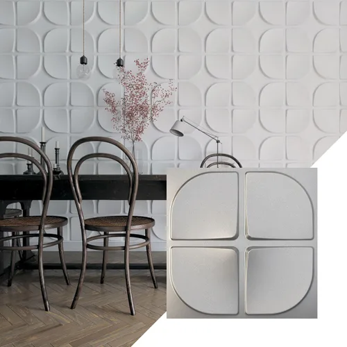 Miniatura 8 de Ekena Millwork WP20X20EUWH 19 5/8 pulgadas de ancho x 19 5/8 pulgadas de alto Edmund EnduraWall Decorativo 3D Panel de pared cubre 2.67 pies