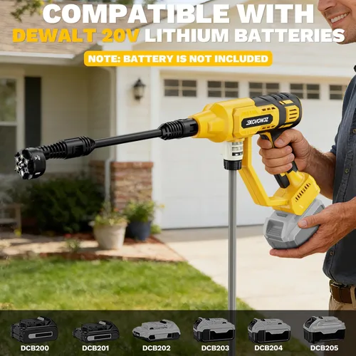 Miniatura 3 de Lavadora portátil inalámbrica compatible con batería Dewalt de 20 V, herramienta de limpieza portátil de mano de 700 PSI con motor sin escobillas