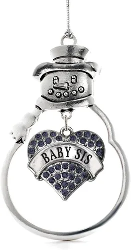 Miniatura 34 de Inspired Silver - Fuerza Aérea - Adorno de Navidad plateado - Adorno de árbol de Navidad con colgante de corazón azul con circonita cúbica
