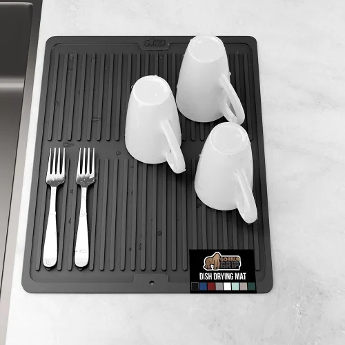Miniatura 40 de GORILLA GRIP Tapete de microfibra ultra absorbente de agua, malla gruesa de secado rápido, almohadilla antideslizante para platos de fregadero