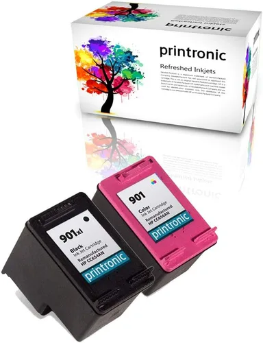 Paquete de 2 cartuchos de tinta remanufacturados HP 901XL HP 901 para impresoras HP Officejet 4500 J4580 J4660 J4550 J4540 J4524 (1 negro, 1 color)