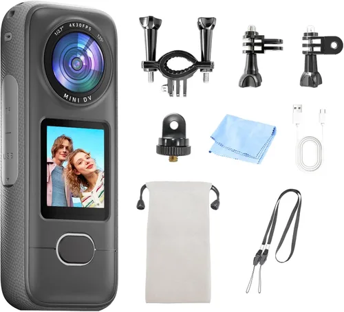 Miniatura 10 de Cámara de acción 4K, 3.5 horas de duración de la batería, grabación manos libres, cámara de vlogging portátil IPX6 impermeable con pantalla HD