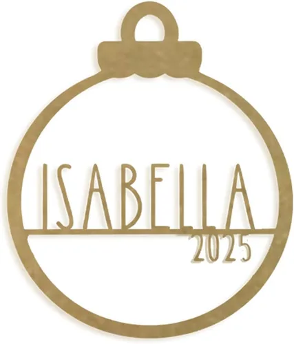 Amelia Jane - Adornos personalizados (individual; 4 pulgadas) – Diseño tradicional personalizable 2025 adornos con nombre blanco, plateado, dorado y