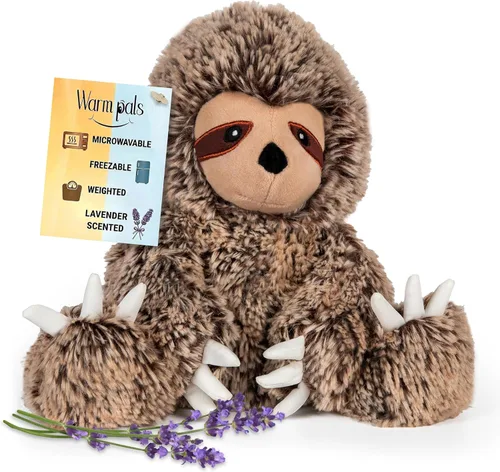 Warm Pals - Perezoso Slowpoke – Acogedores juguetes de peluche perfumados de lavanda para microondas – Animal de peluche pesado – Peluches