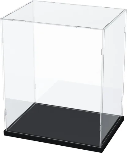 Miniatura 9 de Vitrina de acrílico transparente para coleccionables, caja de exhibición de acrílico con base, escaparate organizador de protección a prueba
