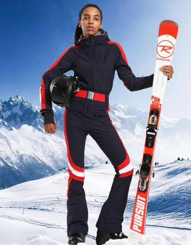Miniatura 31 de GSOU SNOW Traje de esquí para mujer, traje de nieve delgado de una pieza, chaqueta de nieve, impermeable, resistente al viento, deportes al aire