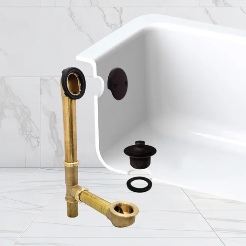 Miniatura 11 de Westbrass Pull & Drain D3262-12 - Desechos de baño de 14 pulgadas, tubo de calibre 17, bronce aceitado Oil Rubbed Bronze