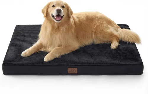 Miniatura 17 de Bedsure ComfyFleece - Camas ortopédicas para perros de gran tamaño para jaula con funda extraíble para máquina, no impermeable, alfombrilla de Gris