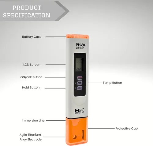 Miniatura 4 de Medidor digital de pH/temperatura HMDPHM80