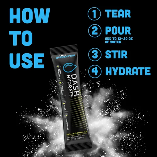 Miniatura 5 de Dash Hydrate Paquetes de mezcla de bebidas con electrolitos de hidratación rápida, absorción y recuperación rápida sin azúcar, activa la energía