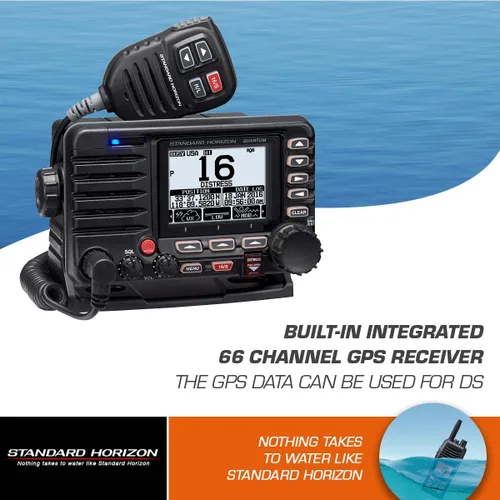 Miniatura 5 de Standard Horizon Quantum GX6000 VHF de montaje fijo de grado comercial de 25 W con NMEA 2000, receptor AIS integrado y micrófono de altavoz